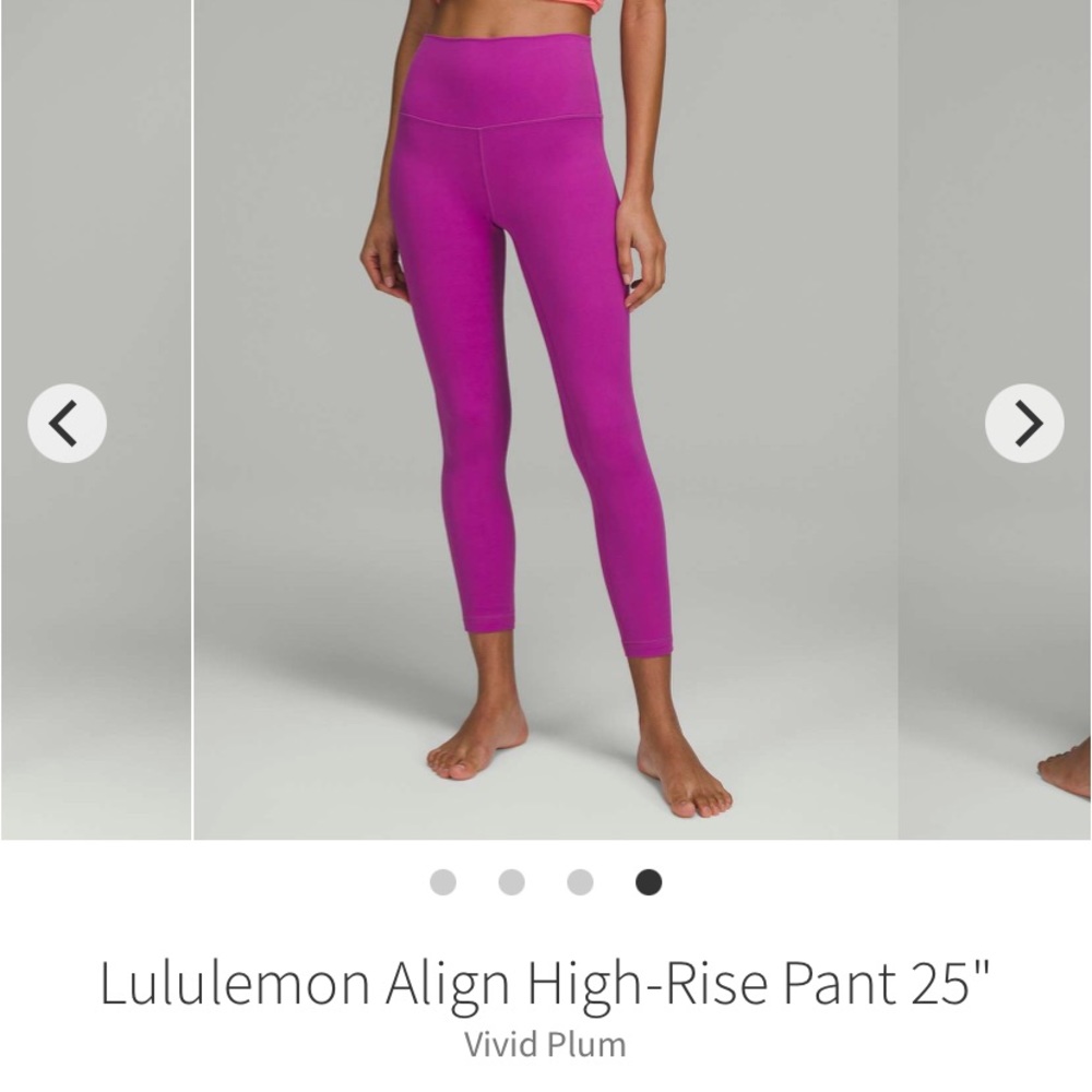 Lululemon, Align HR Pant 25”, Vivid Plum, Size 14.